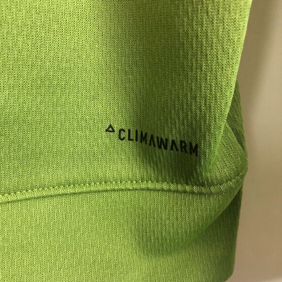 Adidas Hooded Sweatshirt Men's Sz Small ClimaWarm Pullover Kangaroo Pocket Green - Picture 5 of 12